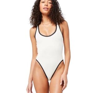 nwot lspace ebony one piece in cream/black